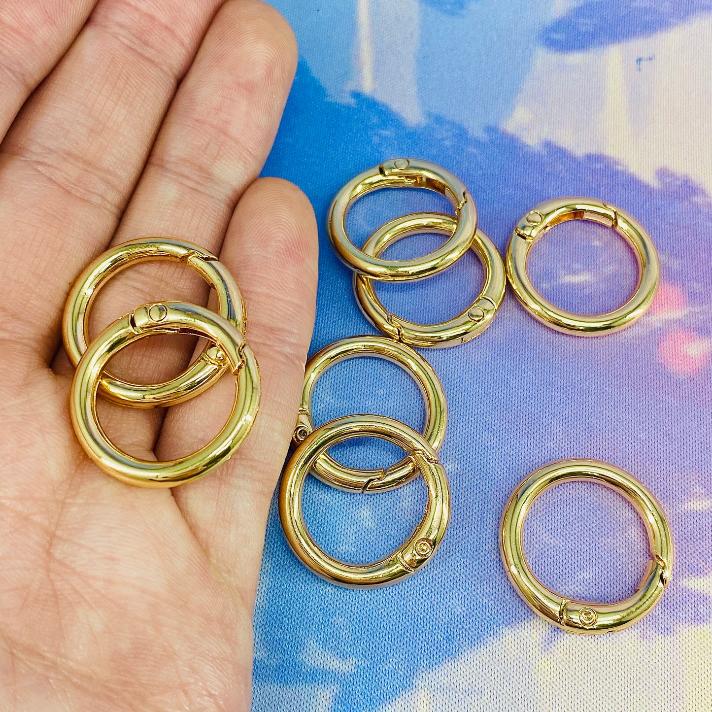 Silver or Gold Tone Spring Gate Ring Clasps