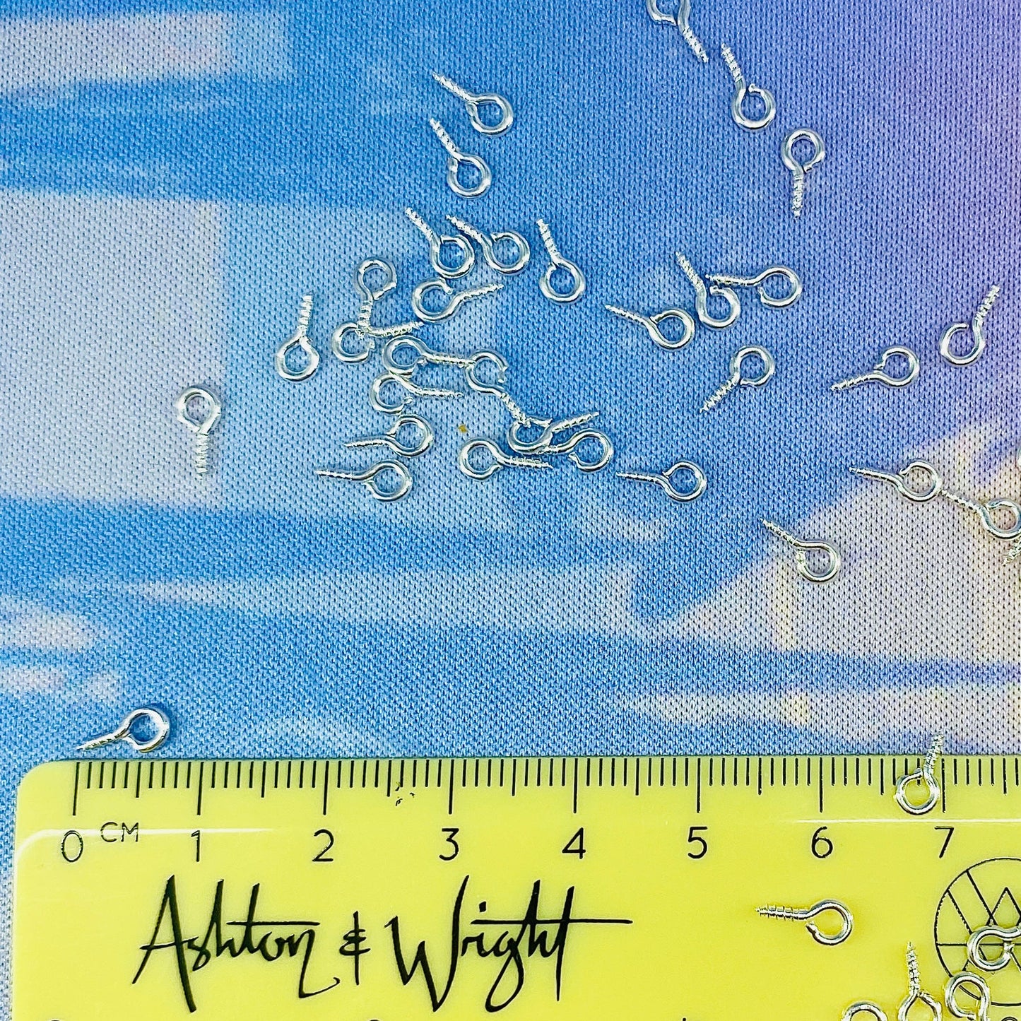 Silver Tone Screw Eye Pin Hooks