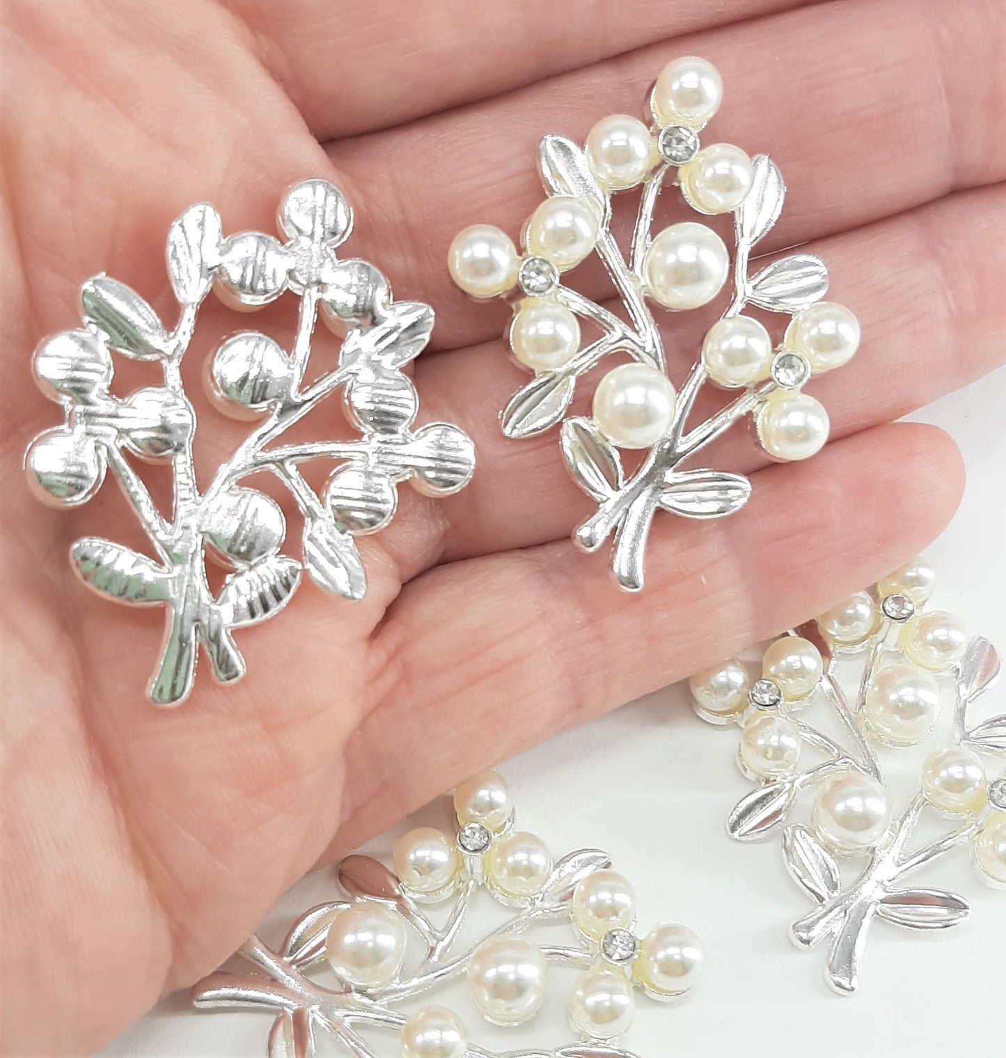 PEARL & CRYSTAL FLOWER BRANCHES